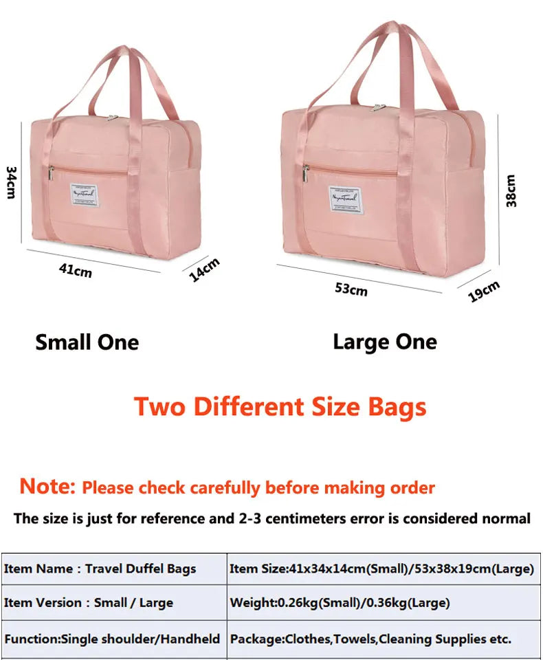 Foldable Travel Duffel Bag – Large Waterproof Carry-on for Airline Trips