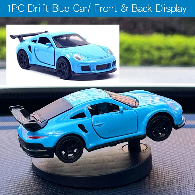 Drift Car Dashboard Ornament – Swinging Sports Racing Model for Auto Decor