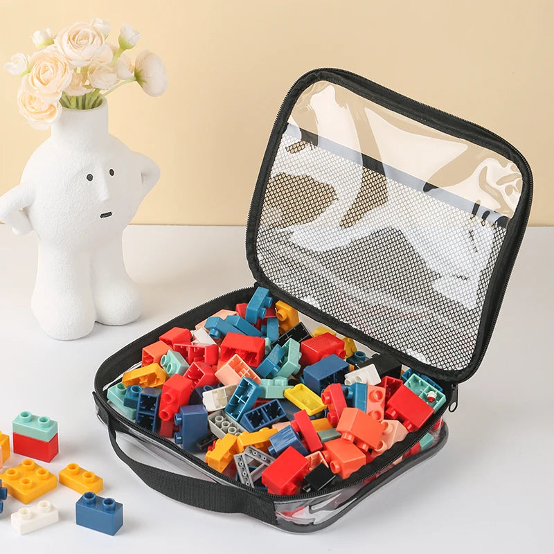 Transparent Toy Storage Bag – Large Capacity Organizer for Kids Block Toys