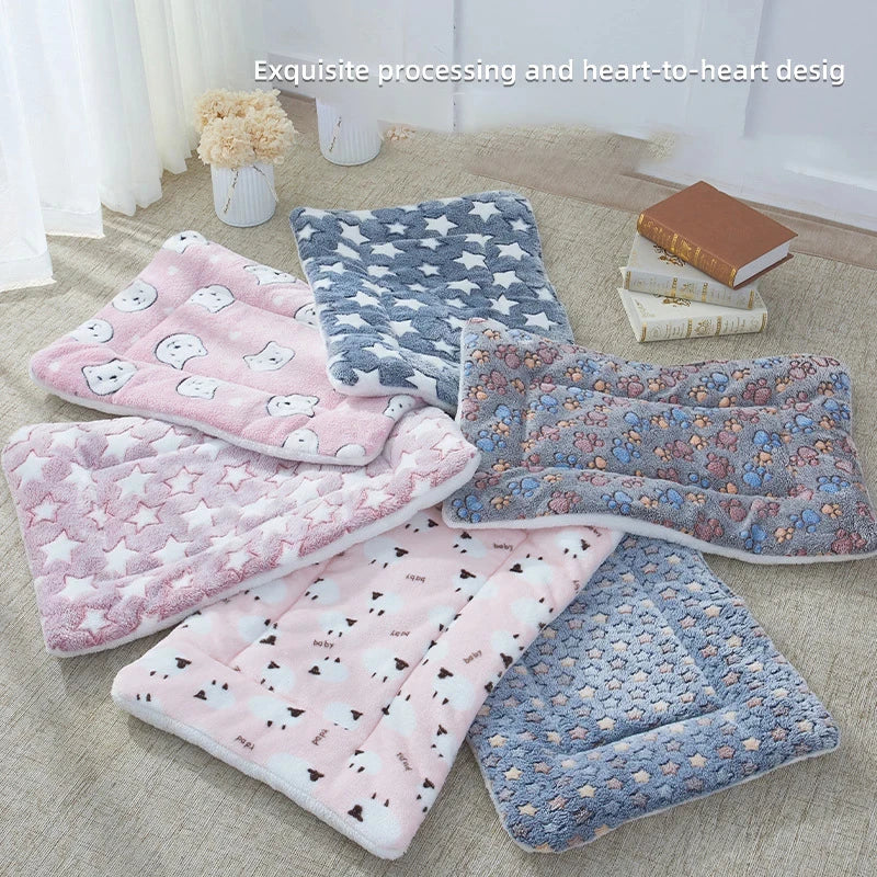 Flannel Pet Sleeping Mat – Warm Winter Cushion for Small and Large Dogs