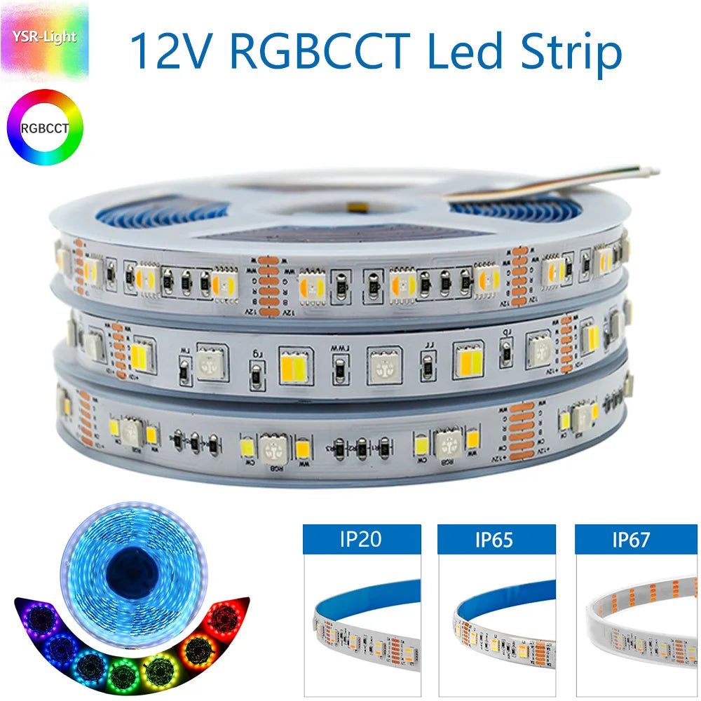 RGBCCT LED Strip Light – Waterproof Flexible Lighting for Home Decor