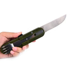 Stainless Steel Folding Camping Cutlery – Portable Utensils for Outdoor Hiking