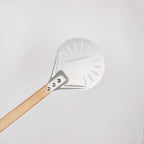 Perforated Aluminum Pizza Peel – Non-Slip Wooden Handle for Home Baking