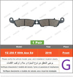 Brake Pad Set – Front and Rear Disc Brakes for Yamaha YZ250 and YZ250F