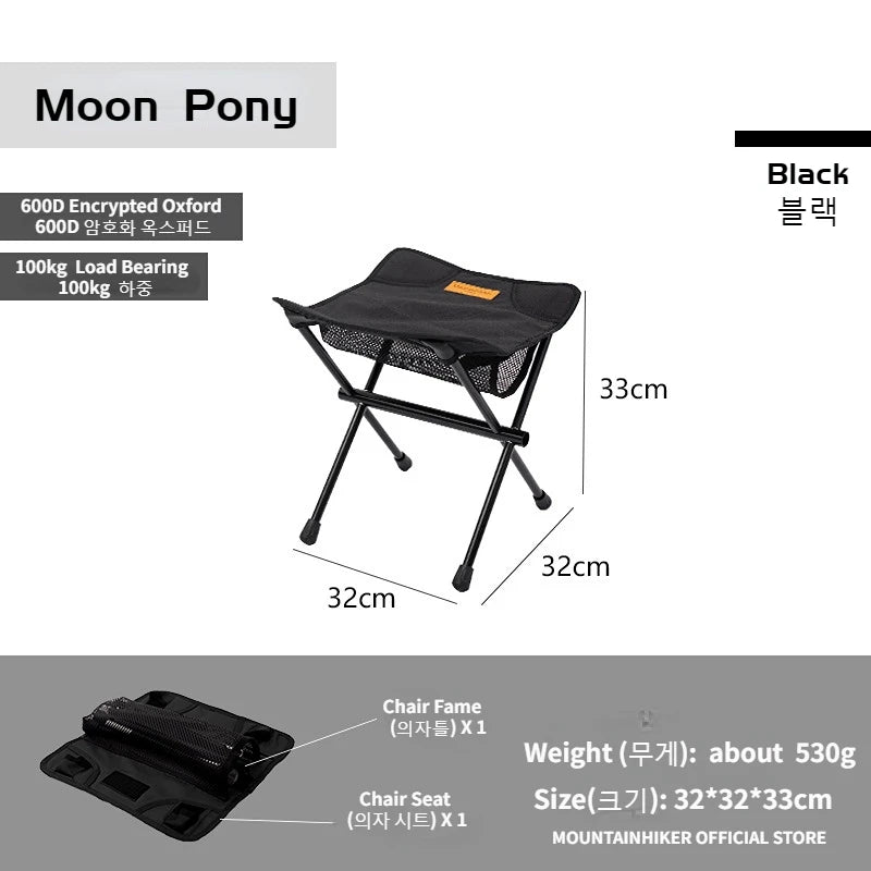 Ultralight Folding Camping Chair – Portable Aluminum Moon Chair for Outdoor Hiking
