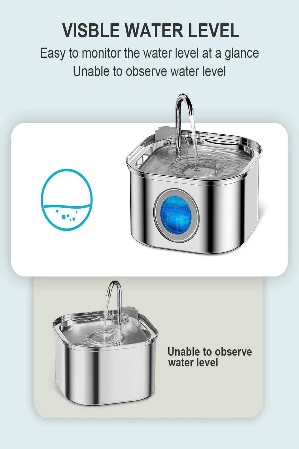 Stainless Steel Pet Water Fountain – 3.2L Automatic Dispenser for Cats and Dogs