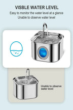 Stainless Steel Pet Water Fountain – 3.2L Automatic Dispenser for Cats and Dogs
