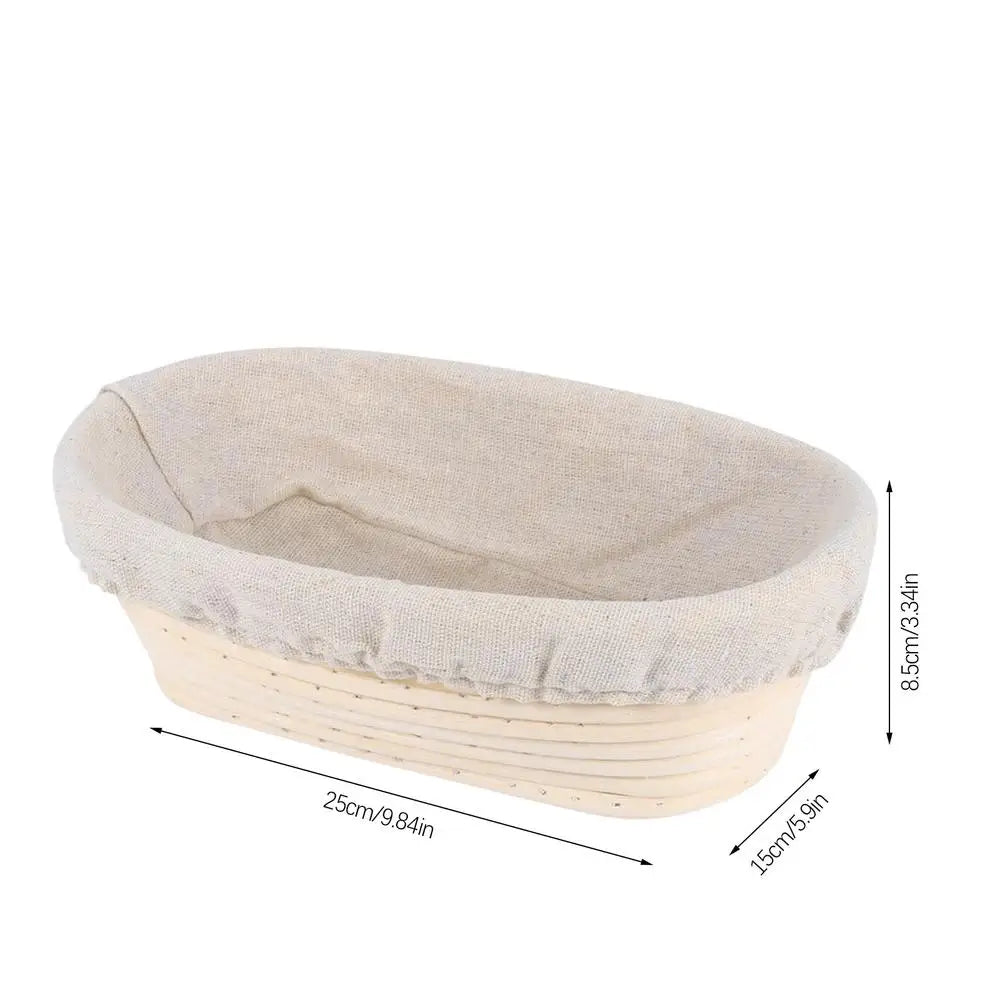Oval Rattan Proofing Basket – Handmade Dough Rising Bowl for Sourdough Baking