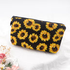 Floral Zipper Makeup Bag – Portable Travel Cosmetic Organizer for Women