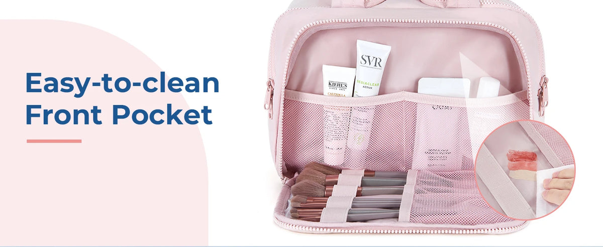 Large Capacity Cosmetic Bag – Wide-Open Makeup Organizer for Travel