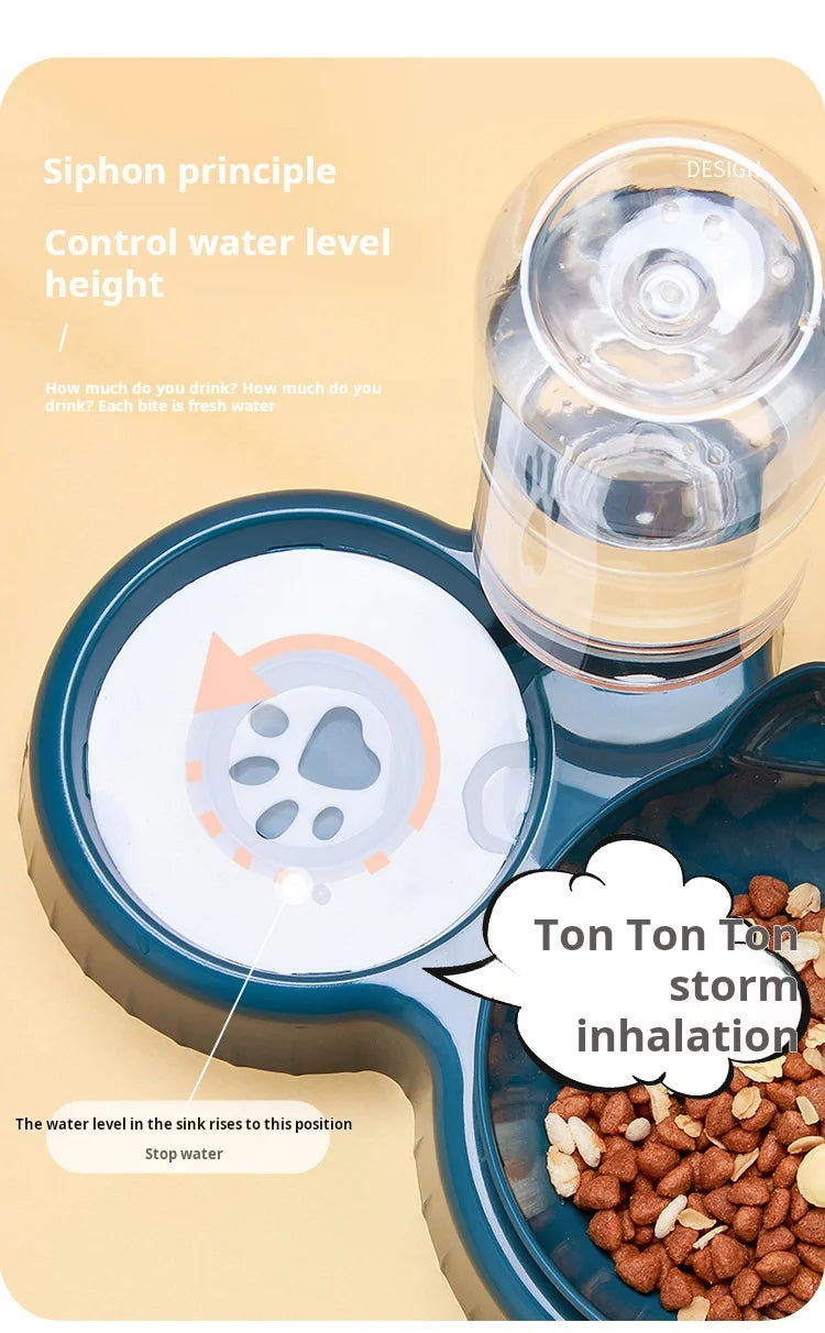 Tilted Cat Bowl Set – Gravity Water Feeder for Neck Protection