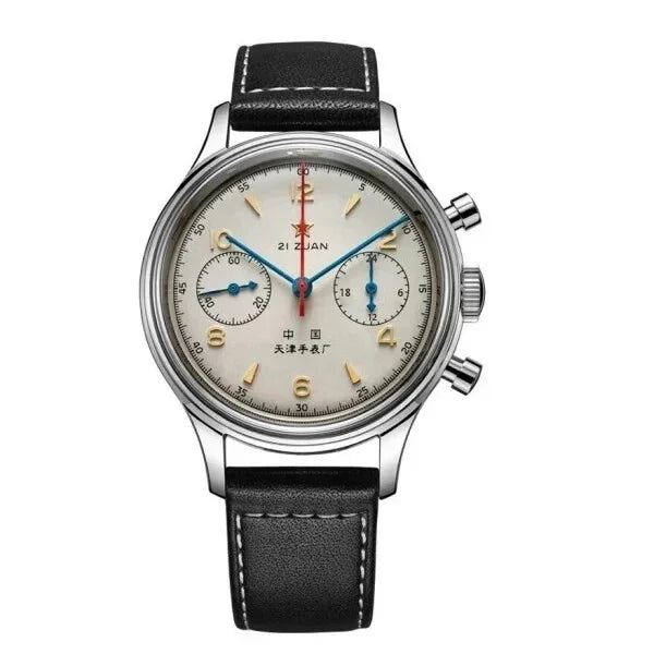 Vintage Pilot Chronograph – 42mm Automatic Waterproof Watch for Men