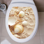 Decorative Toilet Seat Decal – Underwater Sea Shell Art for Bathroom Decor