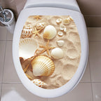 Decorative Toilet Seat Decal – Underwater Sea Shell Art for Bathroom Decor
