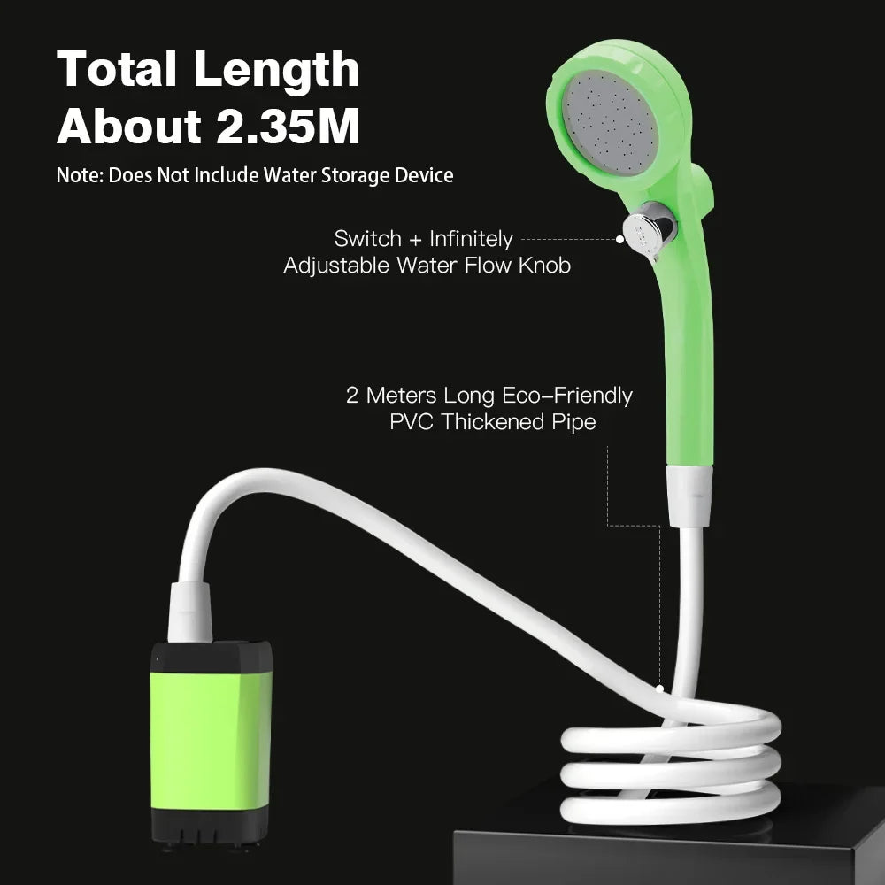 Portable Camping Shower Pump – Rechargeable with Digital Display for Outdoor