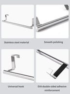 Stainless Steel Towel Rod – Non-Punching Hanging Rack for Bathroom Kitchen