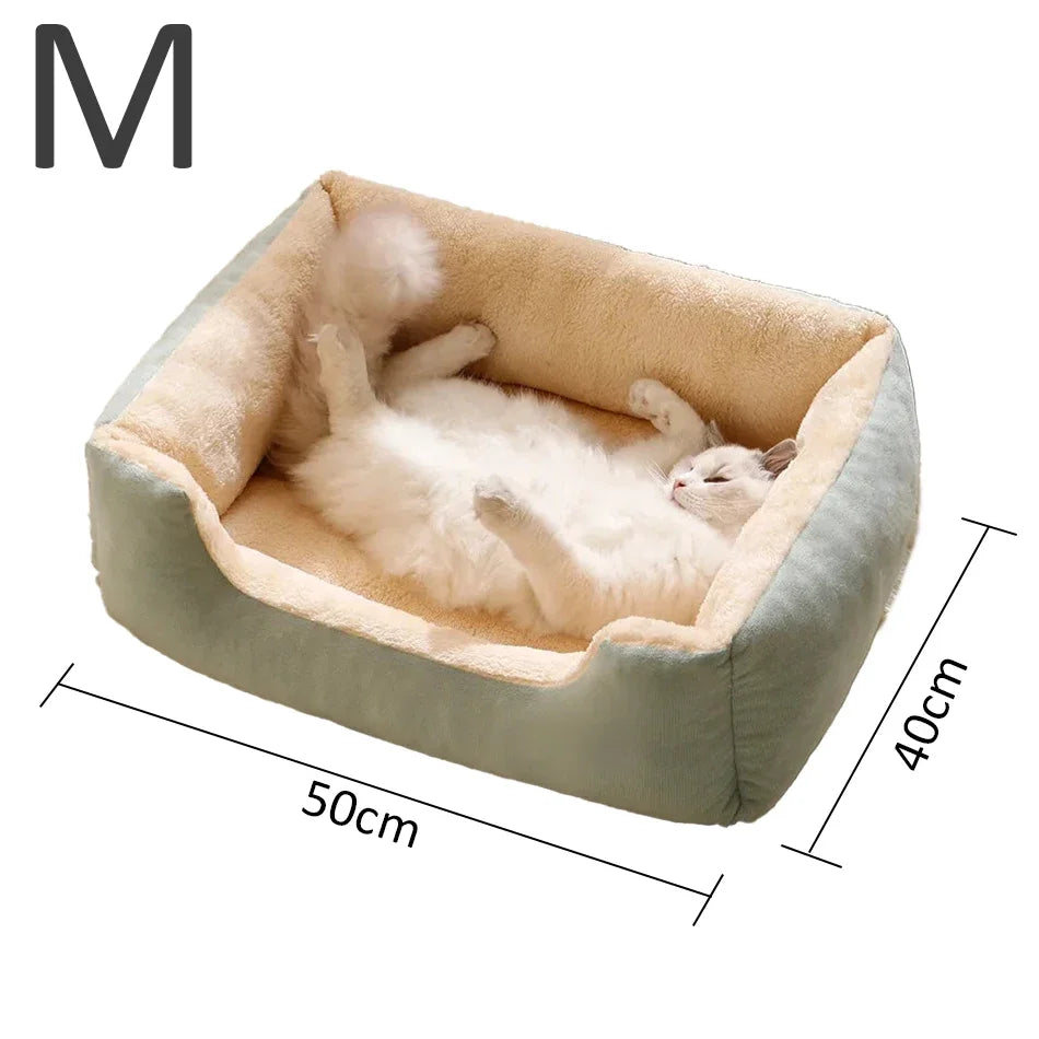 Plush Pet Bed – Soft Cushion Basket for Cats and Small Dogs