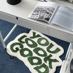Irregular Letter Floor Mat – Soft Anti-Slip Faux Cashmere Rug for Bedroom