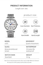 Stainless Steel Quartz Watch – Arabic Numerals Calendar for Men Gifts