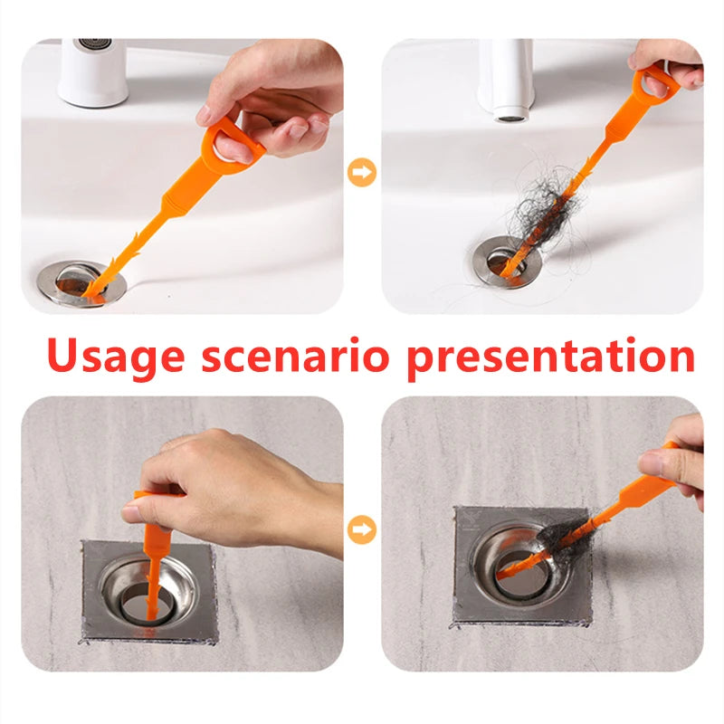 Drain Snake Hair Clog Remover – Flexible Sewer Tool for Bathroom Sink Blockages