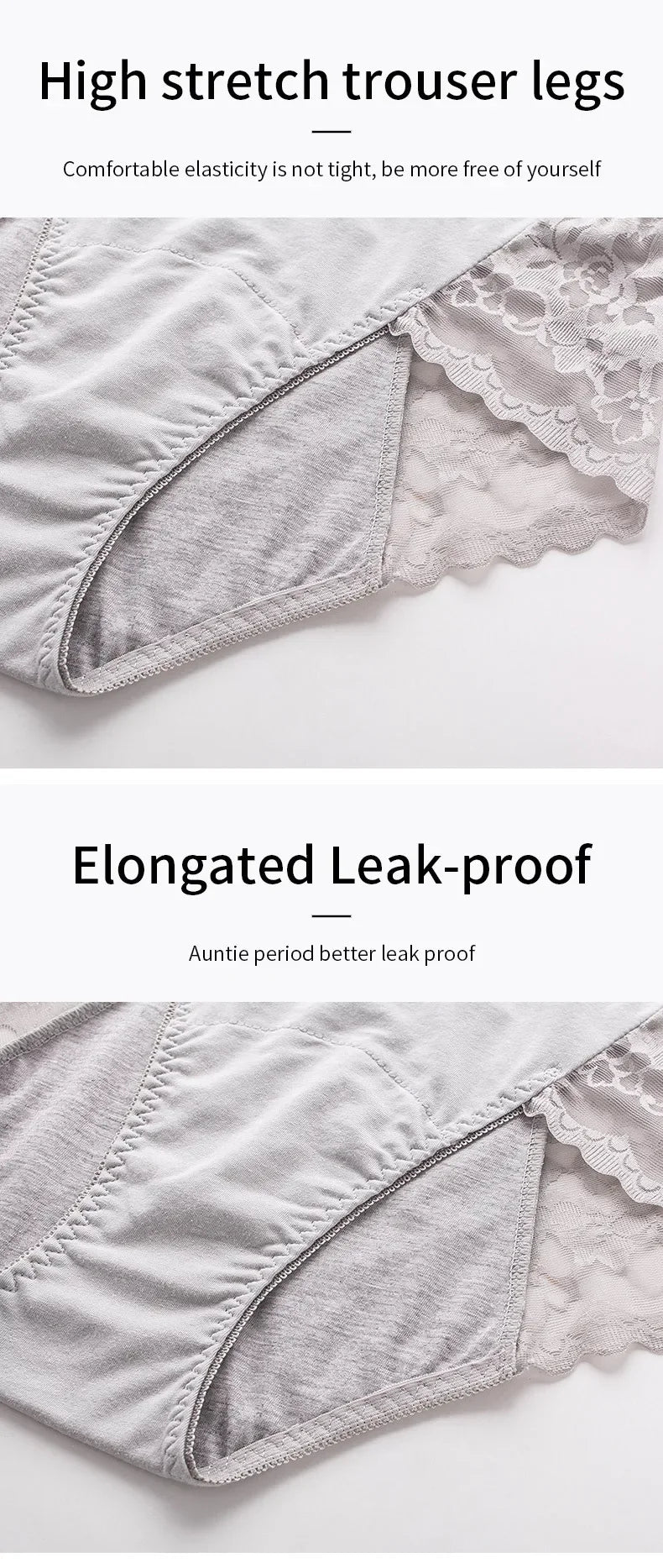 Lace Period Underwear – Leakproof Sanitary Shorts for Women's Menstrual Cycle