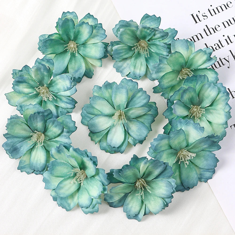 Artificial Cherry Blossom Heads – Silk Floral Decor for Weddings and DIY