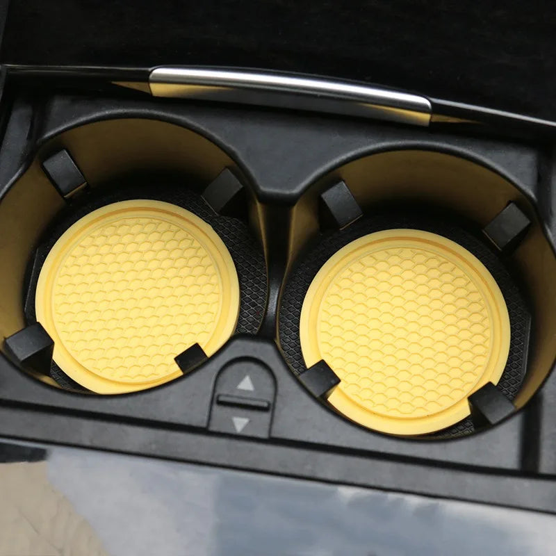 Bling Rhinestone Car Coasters – Anti-Slip Cup Holder Mats for Auto Interior