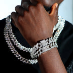 Iced Out Cuban Link Chain – AAA Rhinestone Men's Necklace for Hip Hop Jewelry
