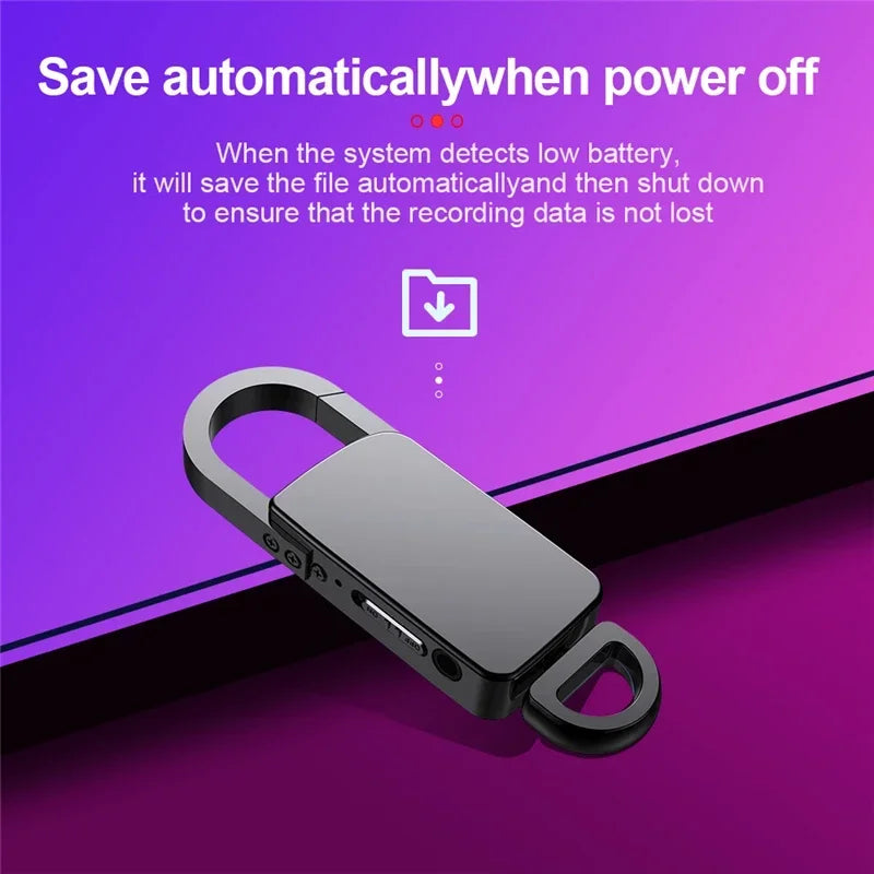 Mini Keychain Voice Recorder – Portable Digital Dictaphone for Meetings and Lectures