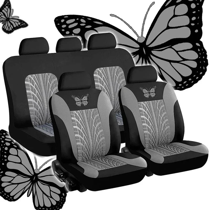 Butterfly Embroidered Car Seat Covers – Universal Auto Interior Accessories