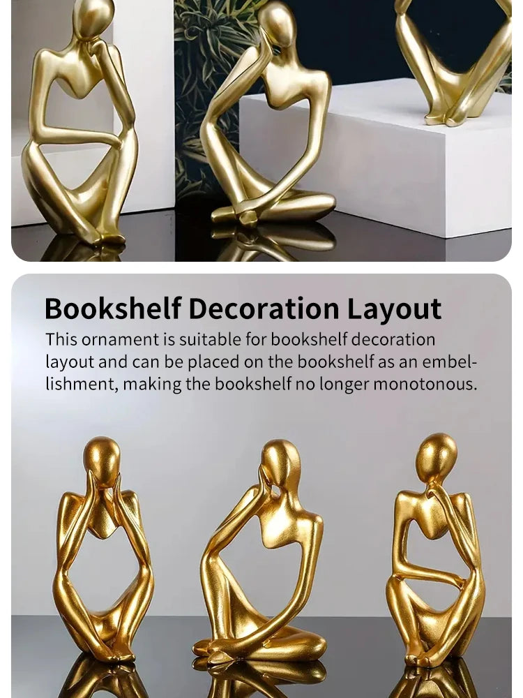 Abstract Figure Sculpture – Minimalist Resin Ornament for Modern Home Decor