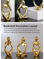 Abstract Figure Sculpture – Minimalist Resin Ornament for Modern Home Decor