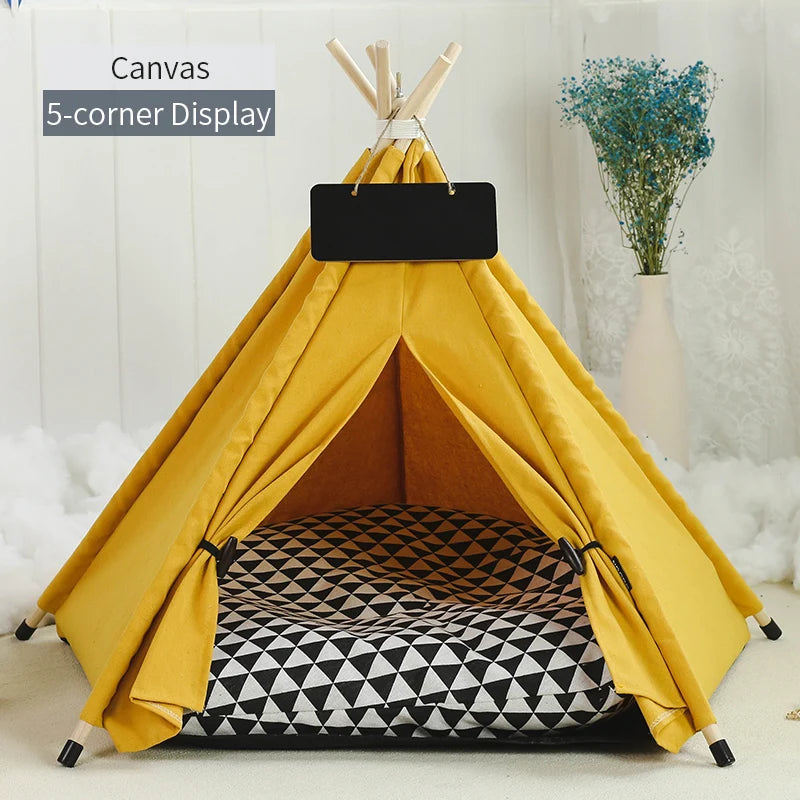 Portable Pet Teepee – Washable Indoor House for Cats and Small Dogs