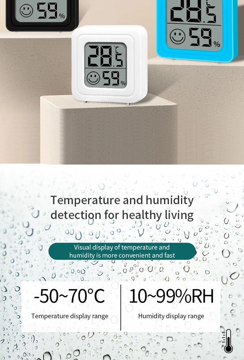 Digital LCD Thermometer Hygrometer – Indoor Temperature Humidity Gauge for Home