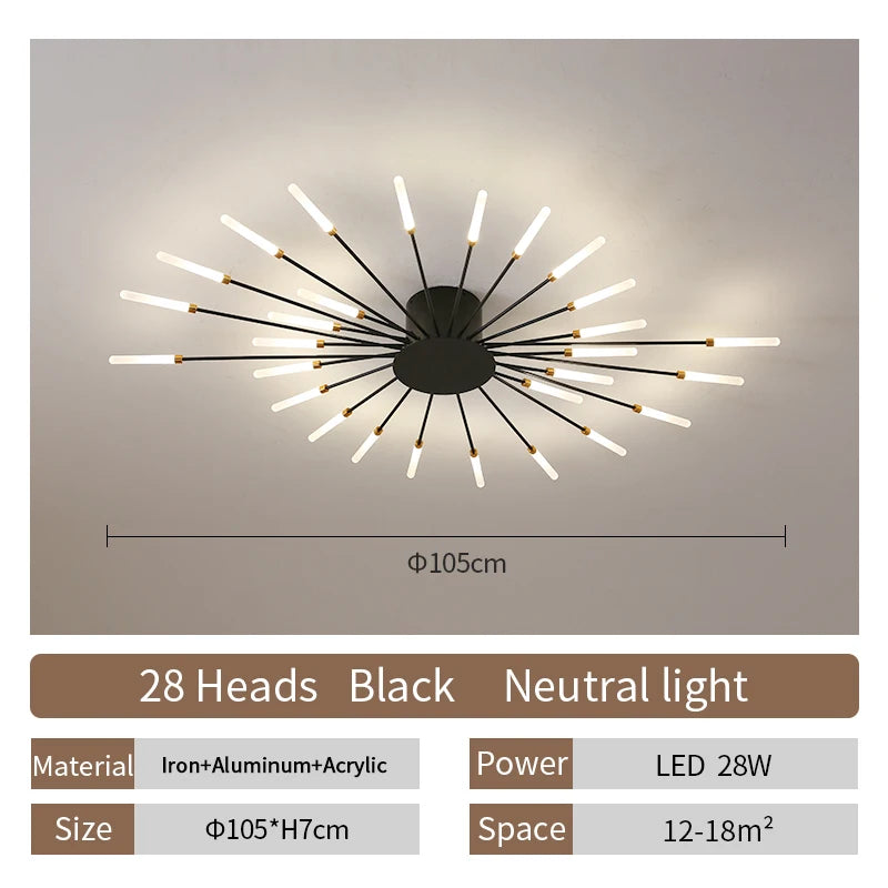Modern Fireworks LED Ceiling Lamp – Decorative Chandelier for Living Room