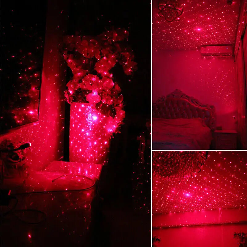 USB LED Star Projector – Adjustable Galaxy Atmosphere Lamp for Car Interior