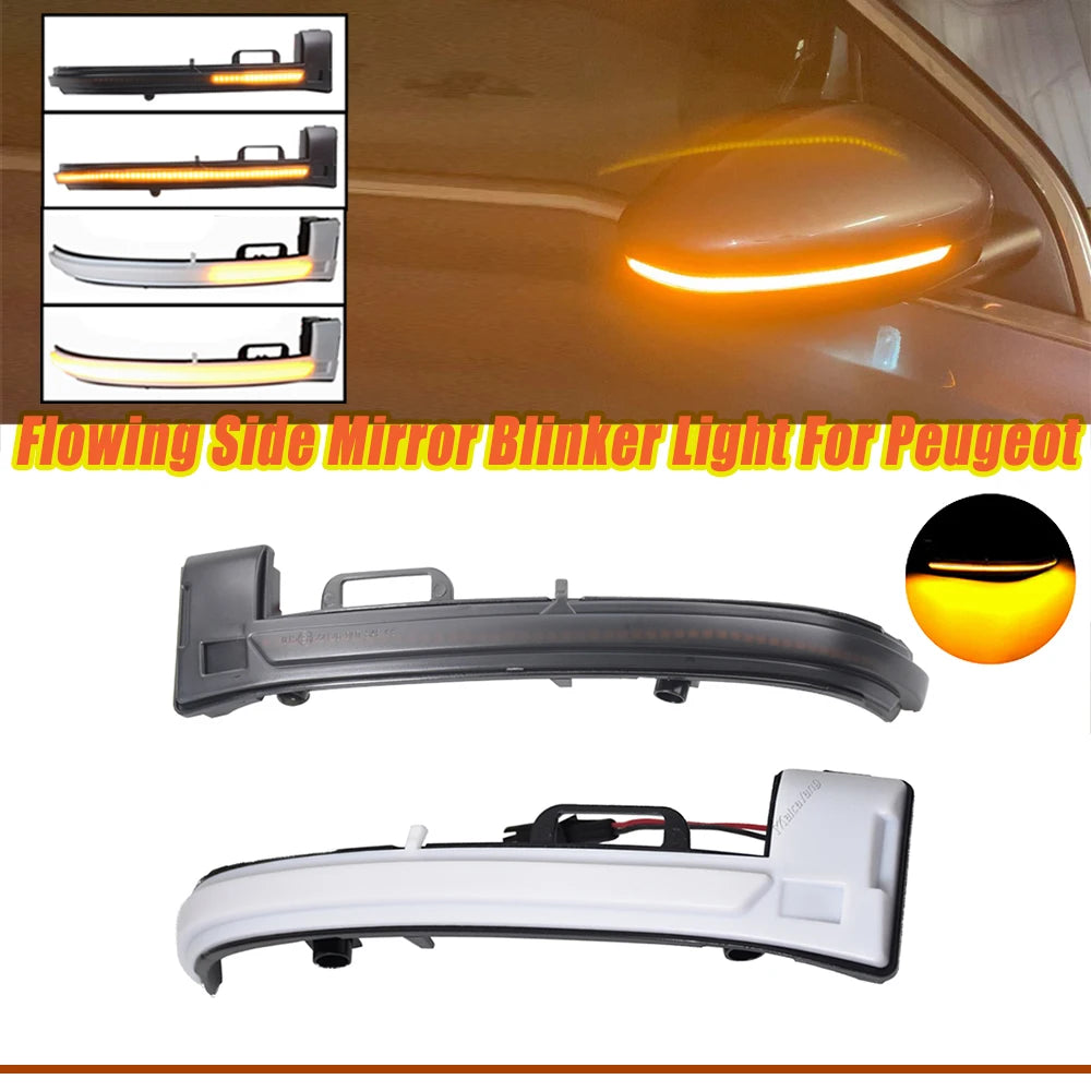Dynamic LED Side Mirror Indicators – Sequential Turn Signals for Peugeot 308