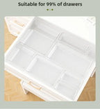 Transparent Cosmetic Organizer – Striped Plastic Drawer for Desk Storage