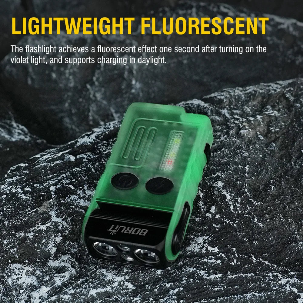 Rechargeable LED Keychain Flashlight – UV and Buzzer for Outdoor Camping