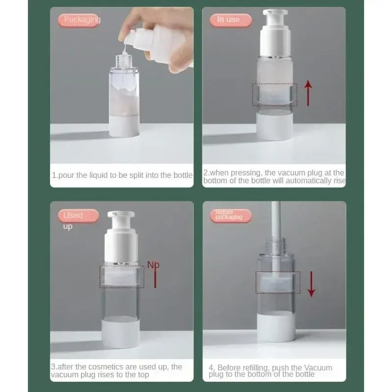 Vacuum Pump Travel Bottles – Refillable Containers for Toiletries and Lotions