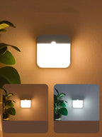 Motion Sensor LED Square Lamp – USB Rechargeable Light for Bedroom and Kitchen