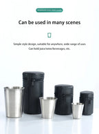 Stainless Steel Portable Cups – Travel Drinkware Set for Outdoor Camping