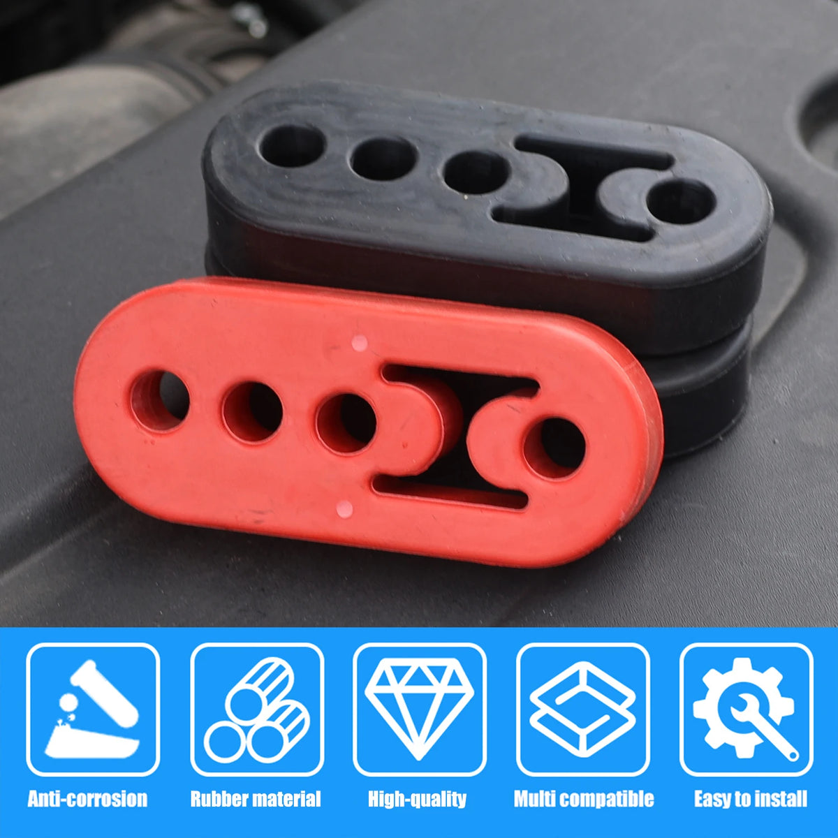 Rubber Exhaust Hanger – 4-Hole Muffler Mount Bracket for Automotive Repair