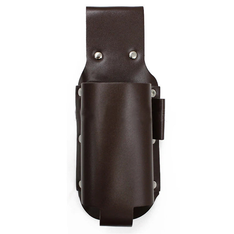 Vintage Leather Belt Bag – Adjustable Bottle Holster for Hiking and Camping