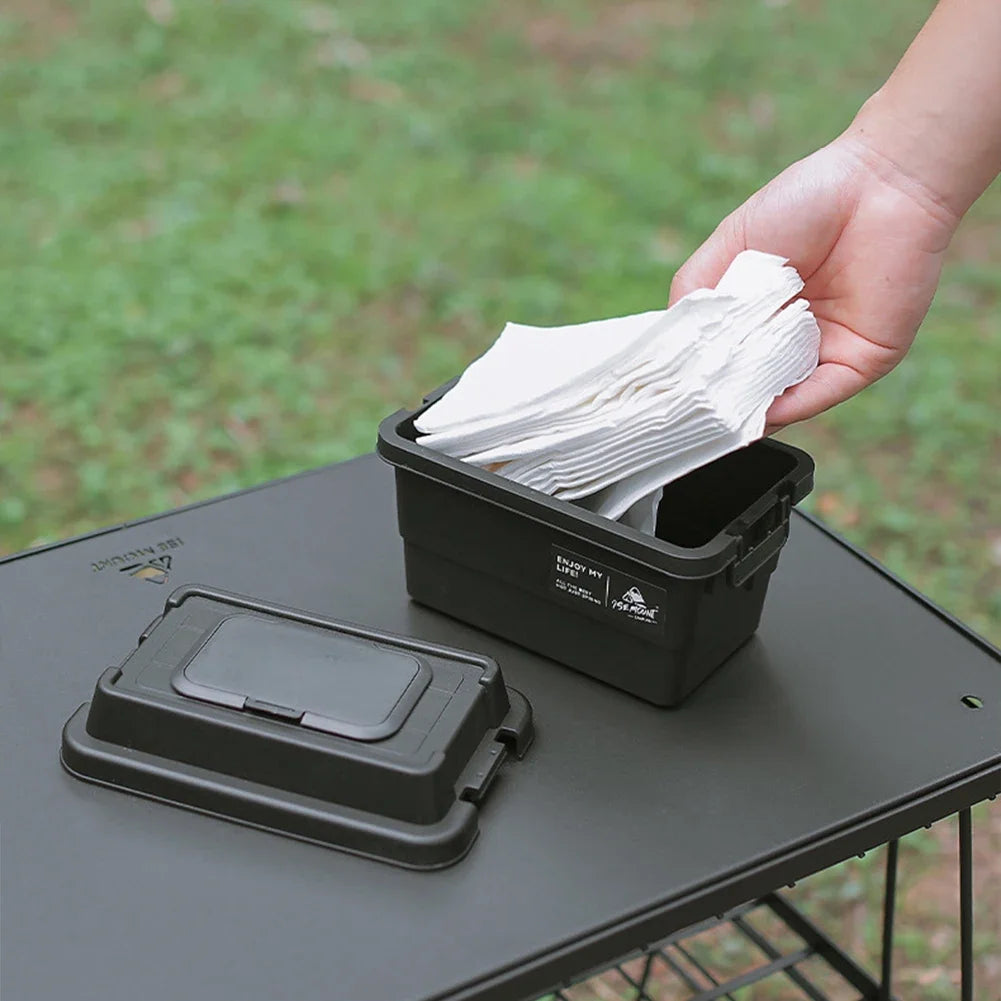 Portable Outdoor Napkin Storage Box – 1.1L Organizer for Camping and Picnic