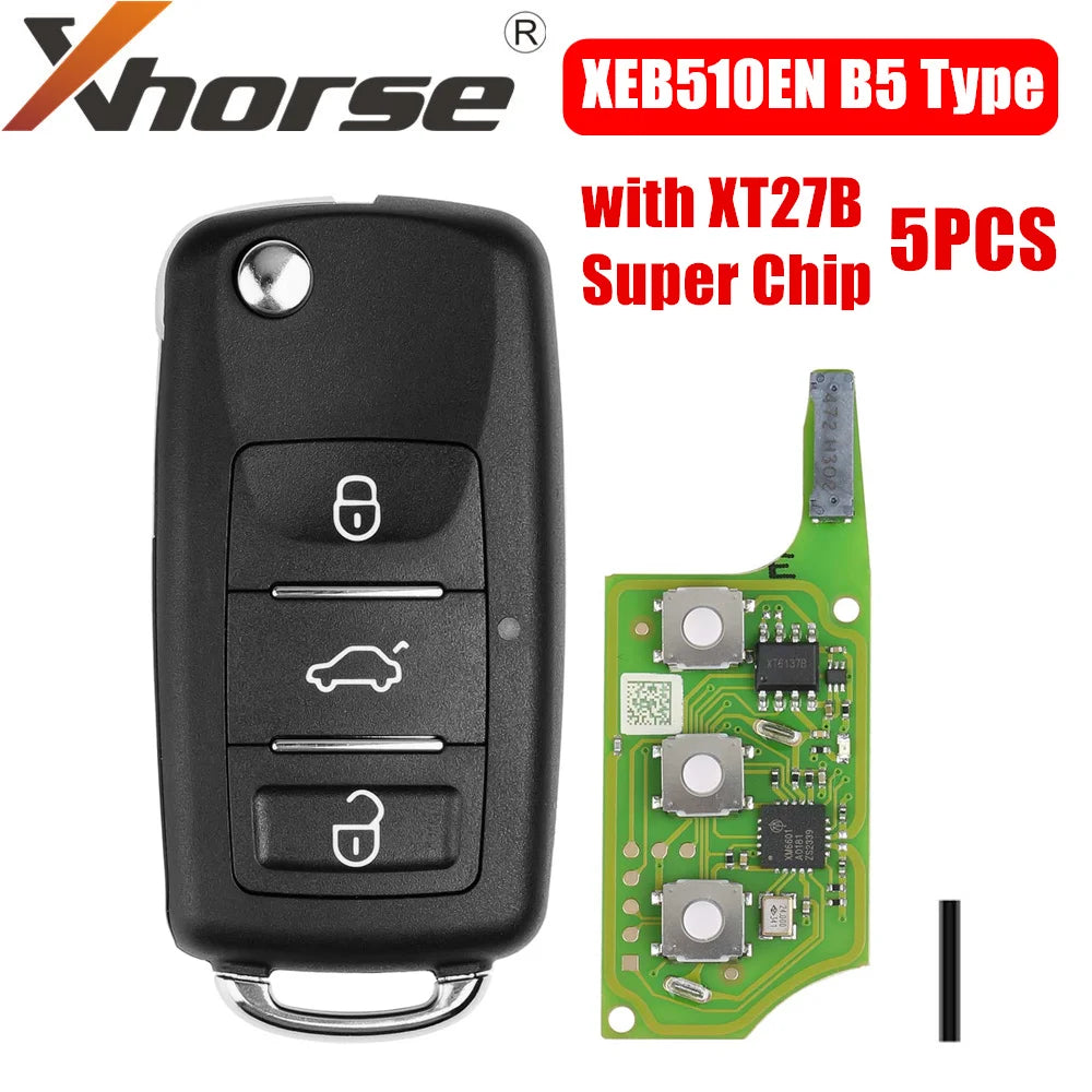 Super Remote Key Fob – Integrated XT27B Chip for Volkswagen B5 Replacement