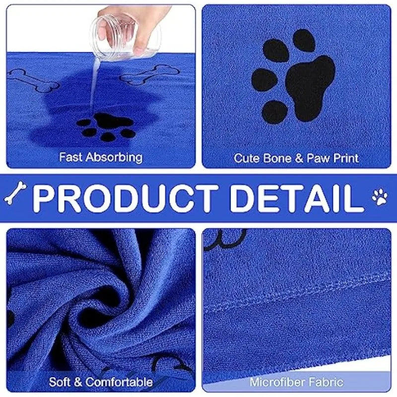 Microfiber Dog Towel – Quick-Drying Absorbent Bath Towel for Pets