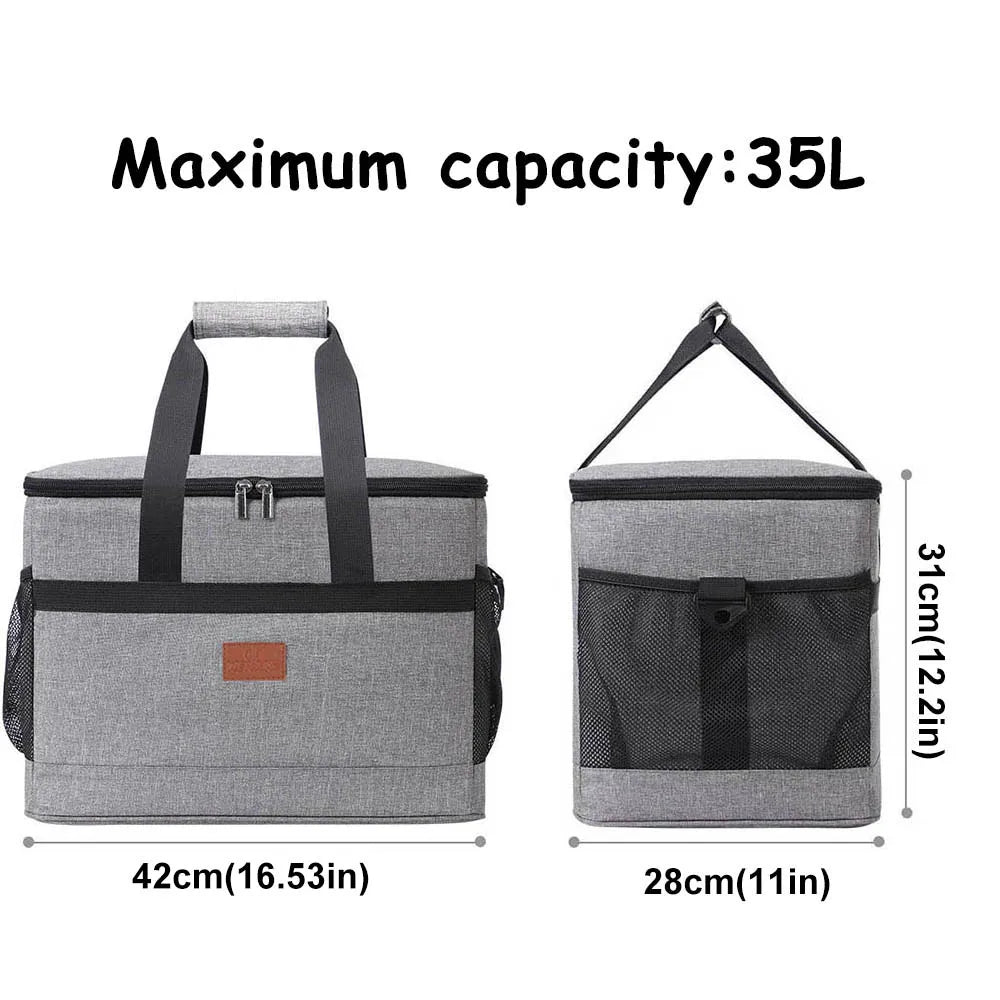 35L Collapsible Insulated Cooler Bag – Large Picnic Box for Outdoor Camping BBQ