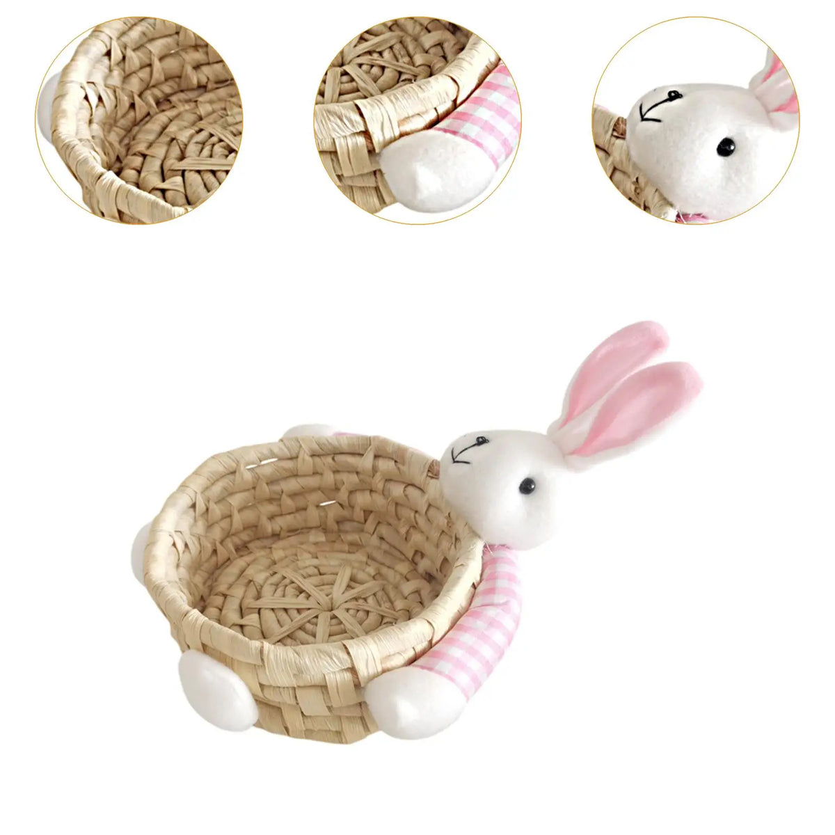 Miniature Easter Bunny Basket – Reusable Decorative Storage for Holiday Decor