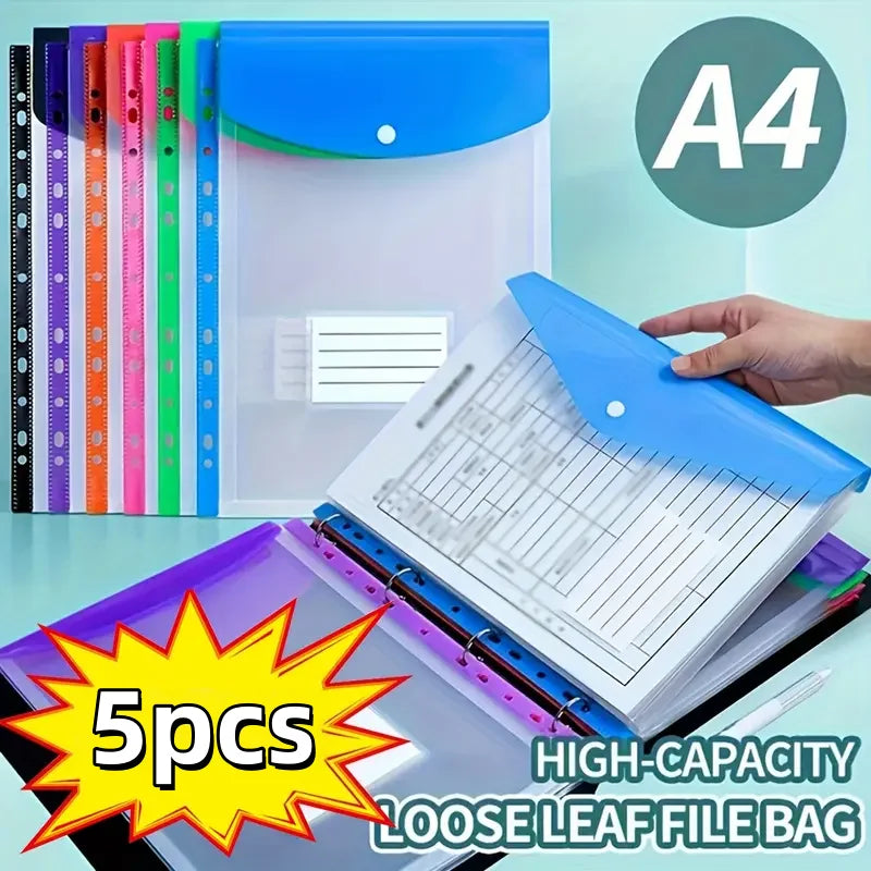 A4 File Folders – 11-Ring Durable PP Organizer for School Office and Home